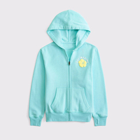 Sweat à capuche pour enfants en coton biologique et bambou, coupe oversize, avec logo graphique, fermeture éclair intégrale, en molleton, personnalisable