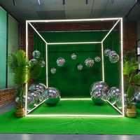 Magazine Led Personnalisé Photomaton Boule Disco en Métal Photomaton Boîte avec Lumière LED pour Décorations d'Événement