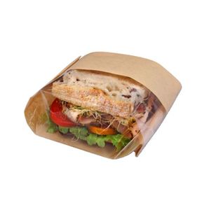 ถุงกระดาษใส่อาหารแบบใช้แล้วทิ้งสำหรับแซนด์วิชพร้อมหน้าต่างใส - Product Image 1