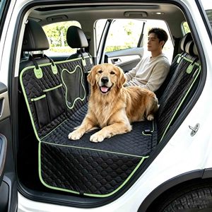 Housse de siège auto imperméable en tissu Oxford pour chien, avec design hamac, fond rigide et extension pour banquette arrière - Product Image 4