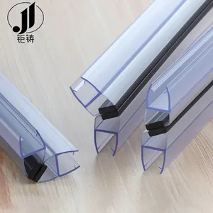Customized PVC Waterproof Shower Seal for Glass Door Enclosure U Shaped Bathroom Clear Shower Bottom Magnetic Seal Strip