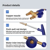 Semprotan Teleskopik Manual Single & Double Pull Rod Pompa Udara Tekanan Tinggi Kepala Semprot Botol Air Multifungsi untuk Berkebun