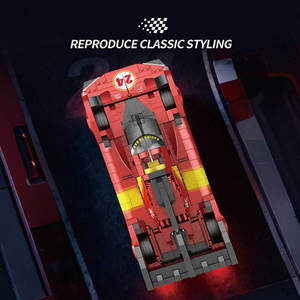 Reobrix 11041 11042 <span class=keywords><strong>1</strong></span>:16 499P <span class=keywords><strong>F1</strong></span> Voiture de Championnat de Grande Taille en Blocs de Construction - Kit Modèle MOC Moteur V6 pour Adultes et Enfants - Product Image 4