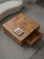 Table basse de salon moderne en bois massif de haute qualité avec tiroir, personnalisable, nouvelle collection SWT