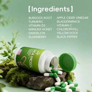 Cápsulas de Musgo Marino con Aceite de Semillas Negras, Ashwagandha, Jengibre y Vitamina D3 para el Control de la Energía, Apoyo Diario de Minerales y Bienestar - Product Image 3