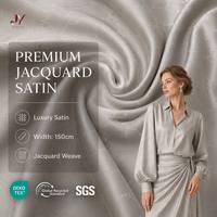 Tissu polyester satiné jacquard aspect soyeux brillant, imitation acétate, couleur champagne, 150 cm, 120 g/m², haute qualité, prix usine, pour doublure de robe