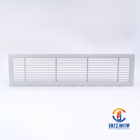 Grille de retour d'air linéaire 30 en alliage d'aluminium, réglable, moderne, pour équipement de ventilation CVC, taille personnalisée, murale