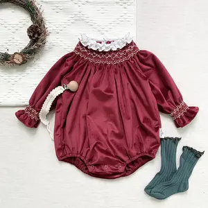 Baby Girl's First Birthday Clothes High Quality Velvet Romper Jumpsuit Baby Romper Christmas Romping Romper