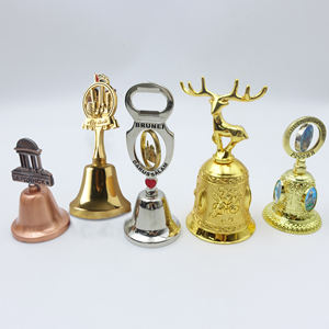 Hersteller Großhandel Metall Souvenir Craft Geschenk Logo Benutzer definierte 3D Zink legierung Metall Messing Weihnachten Abendessen Glocke Handglocken - Product Image 5