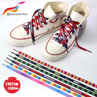 Lacets de chaussures en polyester imprimés sur mesure 8mm de largeur AGLETS avec logo Lacets plats personnalisés sans minimum