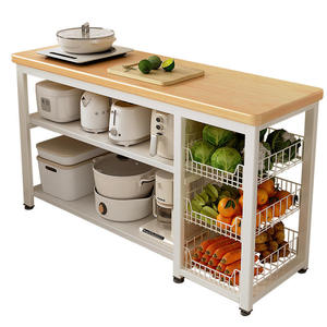 <span class=keywords><strong>Chariot</strong></span> de rangement de cuisine en métal, étagère roulante multifonctionnelle <span class=keywords><strong>avec</strong></span> planche à découper et panier à légumes, pour <span class=keywords><strong>four</strong></span> à micro-ondes et ustensiles de cuisine - Product Image 6