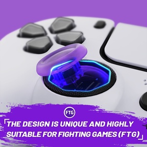 Bâtons octogonaux noirs redessinés avec anneaux d'accentuation pour EXtremeRate PS5 Luna Redesigned et pour PS4 Ghost Redesigned Shell - Product Image 6