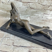 Escultura de Metal Tallada a Mano para Decoración de Jardín Interior Moderno, Estatua de Desnudo Femenino en Latón Fundido, Arte en Bronce