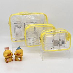 Custom Logo <b>Clear</b> PVC Zipper Cosmetic <b>Bag</b> Color Edge Transparent Travel <b>Toiletry</b> <b>Bag</b> Waterproof Makeup Storage Pouch - Product Image 3