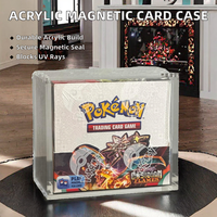 Étui de présentation magnétique en acrylique transparent pour boîte de booster ETB, protection résistante aux UV, support de rangement pour cartes, logo personnalisé au laser