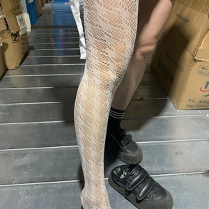Women's Black Houndstooth Pattern Fishnet Stockings Ultra Thin 0D Nylon Transparent Pantyhose For Youth Fashionable Sexy Style - Product Image 4