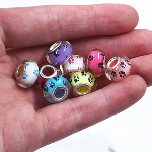 Nuevas Cuentas Sueltas de Resina Acrílica con Efecto Grieta de Hielo de Colores Mezclados, Abalorios Europeos para Pulseras DIY, Cuentas Espaciadoras de Agujero Grande de 14mm - Product Image 5