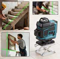 Niveau laser sans fil industriel pour bricolage domestique, instrument de mesure vert 532nm, batterie lithium-ion, auto-nivelant, 0-25m, portable