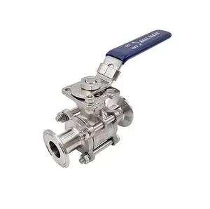 Hot Selling Promotional Valve Lever Type ISO Pad Wholesale Price Full Package Ball Valve Sanitary 3-Piece Ball Valve