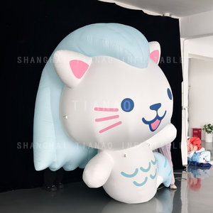 Cartone animato gonfiabile animale gonfiabile Merlion gigante <span class=keywords><strong>gatto</strong></span> gonfiabile dalla <span class=keywords><strong>coda</strong></span> di pesce per la decorazione o gli eventi - Product Image 3