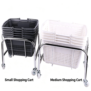 Chariot de supermarché grande capacité 340L en treillis métallique, robuste, avec roues silencieuses, pour entrepôt, magasin et usage commercial, kit complet - Product Image 1