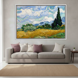 Vintage Van Gogh Wheat Field <b>Canvas</b> Print: Elegant Wall Decor,WHITE <b>FRAMED</b> <b>CANVAS</b> - Product Image 3