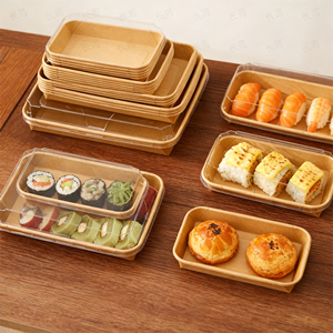 Alta Qualidade Impermeável Papel Kraft Snack Bandeja Óleo Descartável Prova Takeaway Piquenique Snack Box Fábrica - Product Image 2