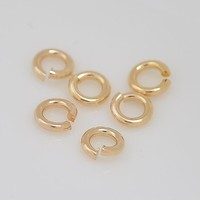 Composants de bijoux Yuanlong en forme de pendentif à boucle ouverte, minimalistes et tendance, en cuivre, pour la création de bijoux DIY, plaqués or 18 carats, anneaux ouverts ronds de 3 mm et 6 mm