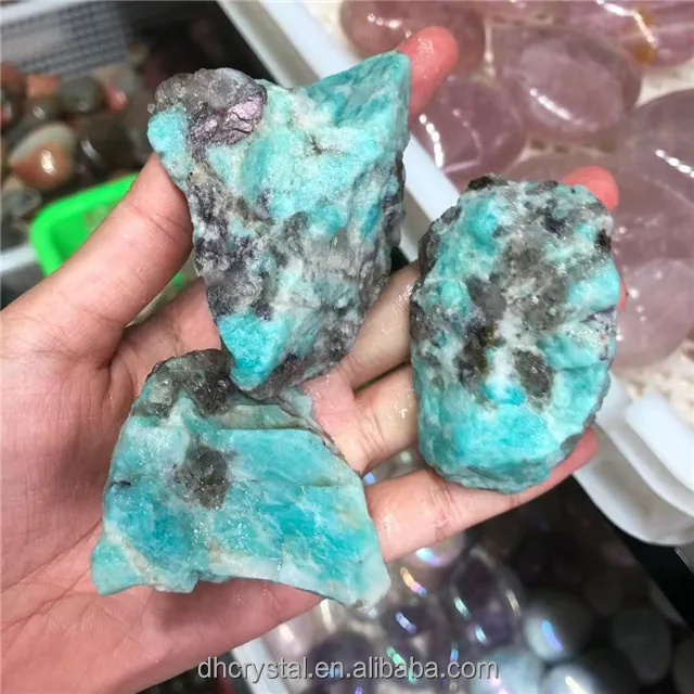 Wholesale Natural Carved Raw Gemstones Green Crystals Healing Stones Amazonite Rough Crystals Stones