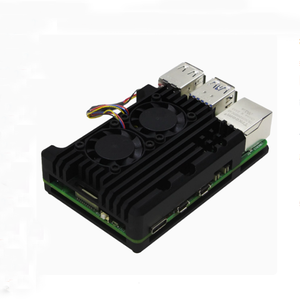 Raspberry <span class=keywords><strong>Pi</strong></span> Dual Fan Aluminium legierung Wärme ableitung schutz gehäuse der 5. Generation Leiterplatte kompatibel - Product Image 5