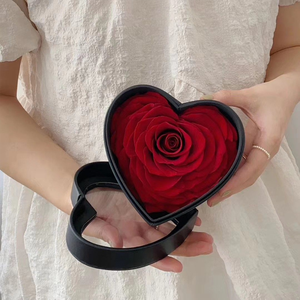 Têtes de roses éternelles en forme de cœur faites à la main, 6,5x6,5 cm, multicolores pour la Saint-Valentin - Product Image 4