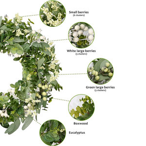 Guirlande et couronne de fleurs artificielles minimalistes de haute qualité pour la décoration murale, de portes, de fêtes et de remises de diplômes - Product Image 4