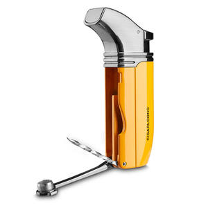 Lüks çift jet alev özel logo çakmak puro sigara aksesuarları toptan <span class=keywords><strong>torch</strong></span> puro kesici ile bütan puro çakmağı - Product Image 2