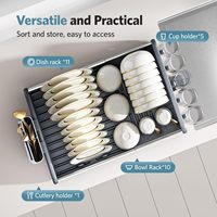 Séchoir à vaisselle, porte-vaisselle extensible pour comptoir de cuisine, grand évier à vaisselle