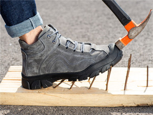 JIANKUN-Chaussures de travail d'hiver pour hommes, en daim confortable, en maille, épaissie, imperméable, anti-écrasement et anti-crevaison - Product Image 4