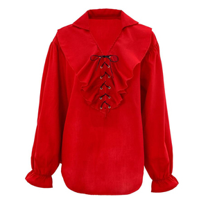 Halloween <span class=keywords><strong>carnaval</strong></span> Fiesta Pirata renacimiento camisa puesta en escena desgaste Fabricante Mayorista para disfraces - Product Image 1