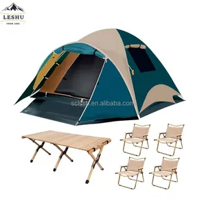 Outdoor Portable Automatic Pop Up Tent 2 3 4 Person Camping Travelling Family Waterproof Tent With Table And Chair