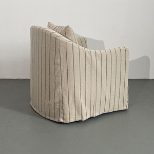 Sillón <span class=keywords><strong>de</strong></span> Lino a <span class=keywords><strong>Rayas</strong></span> Estilo Rústico con Diseño <span class=keywords><strong>de</strong></span> <span class=keywords><strong>Rayas</strong></span> y Almohada Decorativa - Product Image 3