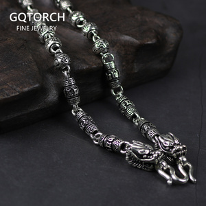 Gerçek gümüş 925 takı buda boncuk zincir kolye erkekler için - Product Image 2