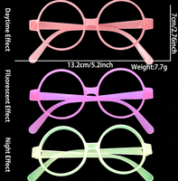Monture de lunettes ronde rouge rose fluorescente réactive aux UV, accessoire de photomaton pour soirée UV, événement festif et nocturne – Vente chaude