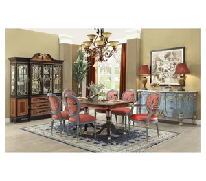高端经典家具木制餐桌套装美国豪华家具餐厅套装红木桌椅GGC82.1