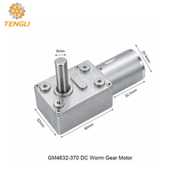 Moteur à engrenages à vis sans fin CC brossé GM4632-370 12V 24V à couple élevé et autobloquant à 90 degrés pour système de serrure intelligente
