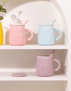Tasse à eau personnalisée, mignonne et adorable, tasse à boire, tasse en céramique personnalisée, tasse à café avec couvercle et cuillère - Product Image 2