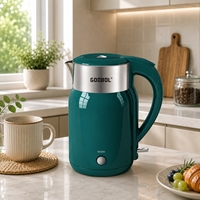 Bouilloire électrique sans fil en acier inoxydable de 1,8 L avec base rotative à 360 degrés