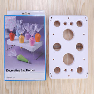 Vente en gros de porte-sac <span class=keywords><strong>à</strong></span> <span class=keywords><strong>douille</strong></span> pliable blanc pour <span class=keywords><strong>support</strong></span> de sac <span class=keywords><strong>à</strong></span> glaçage, ensemble de pieds en acier inoxydable, outils de cuisson pour gâteaux - Product Image 1