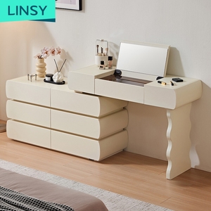<span class=keywords><strong>Commode</strong></span> de chambre à coucher moderne LINSY avec miroir amovible et rangement en <span class=keywords><strong>bois</strong></span> de pin massif <span class=keywords><strong>beige</strong></span> RI2C-B - Product Image 1