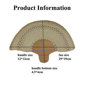 Envío Rápido, Abanico <span class=keywords><strong>de</strong></span> Mano <span class=keywords><strong>de</strong></span> Paja <span class=keywords><strong>de</strong></span> Palma Hecho a Mano por el Fabricante Original, Recuerdo <span class=keywords><strong>de</strong></span> Boda, para Uso Diario - Product Image 2