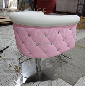 Luxury <strong>Salon</strong> Furniture <strong>Beauty</strong> Saloon <strong>Pink</strong> Chair Hair <strong>Salon</strong> Furniture Styling Chair with Diamond - Product Image 4