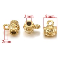 Divers Style Acier Inoxydable Grand Trou Entretoise Perles Fermoir Bail Connecteurs Fit Bracelet Collier Charme Pendentifs Accessoires