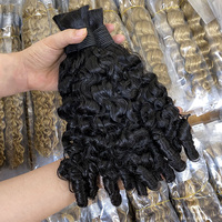 Cheveux Indiens Bouclés Naturels en Vrac de France, Cheveux Vierges à Tresser, Double Trame Faite à la Machine, Pointes Épaisses et Saines, Tissage Longue Durée